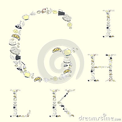 Decorative font Vector Illustration