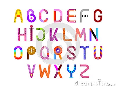 Decorative Font Design Vector Illustration