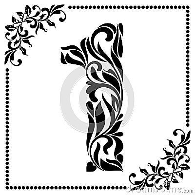 Decorative Font with swirls and floral elements. Ornate decorate Vector Illustration