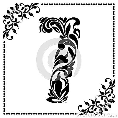 Decorative Font with swirls and floral elements. Ornate decorate Vector Illustration