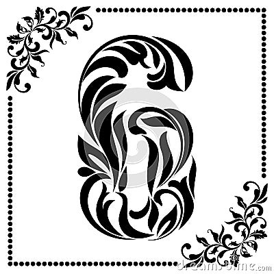 Decorative Font with swirls and floral elements. Ornate decorate Vector Illustration