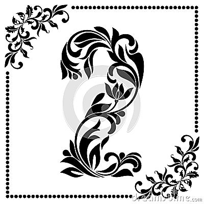 Decorative Font with swirls and floral elements. Ornate decorate Vector Illustration