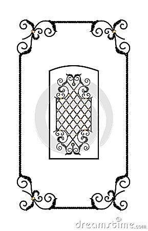 Decorative forged element. Metal grill. Vector illustration Vector Illustration