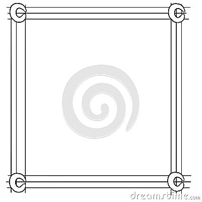 Decorative frame border with moon on chord Stock Photo