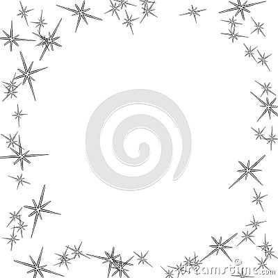 Decorative frame border with starry stars Stock Photo