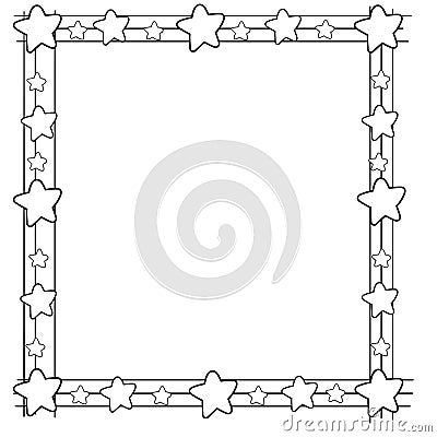 Decorative frame border with stars on chord Stock Photo