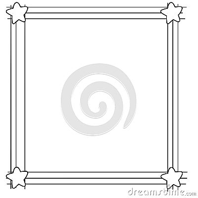 Decorative frame border with stars in chord Stock Photo