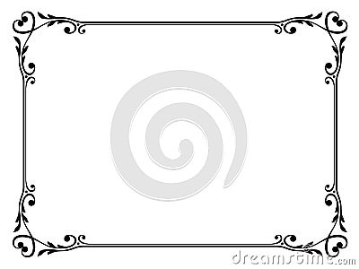 Decorative frame with heart Vector Illustration