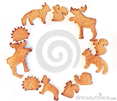 Frame of ginger cookies Stock Photo