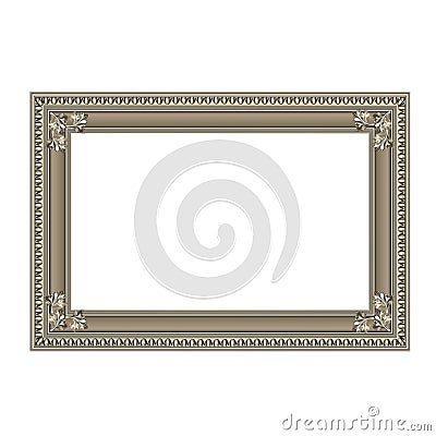 Decorative frame of silvery color Vector Illustration