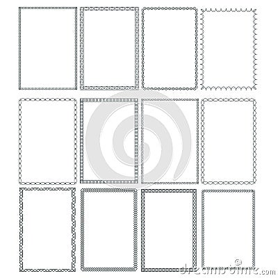 Decorative frames and borders rectangle proportions set Vector Illustration