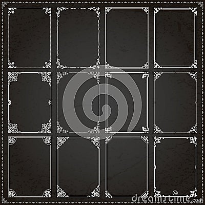 Decorative frames and borders rectangle proportions set 7 Vector Illustration