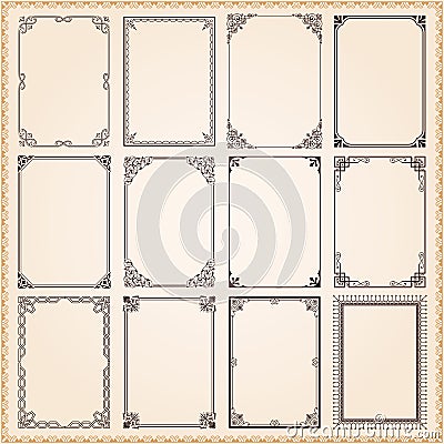 Decorative frames and borders Vector Illustration