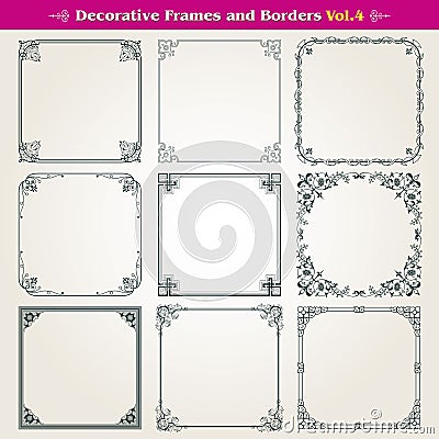 Decorative frames and borders set vector Vector Illustration