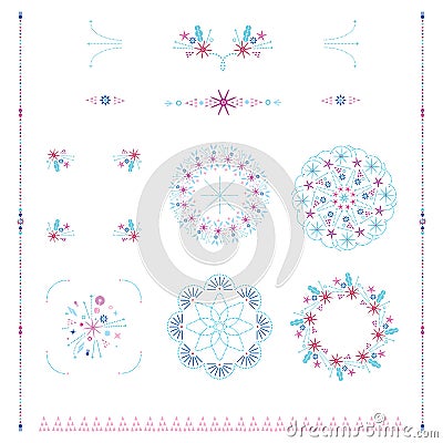 Decorative frames and borders standard rectangle proportions backgrounds modern design elements set vector Vector Illustration