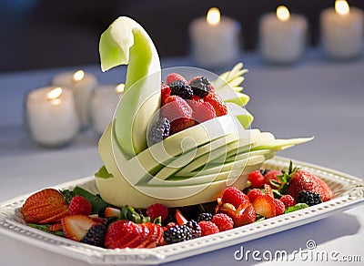 Decorative fruit display Stock Photo