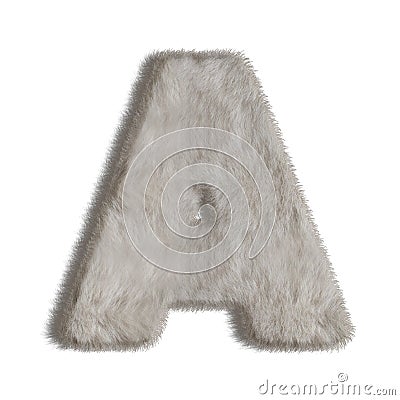 Decorative fur letter A Vector Illustration