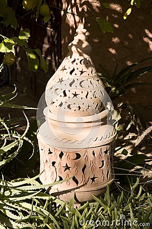Decorative garden lantern Stock Photo
