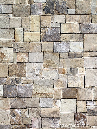 Decorative Geometric Stone Wall. Stock Photo