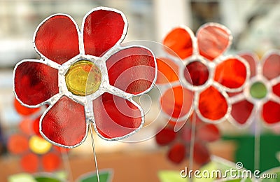 Decorative glass flowers Stock Photo