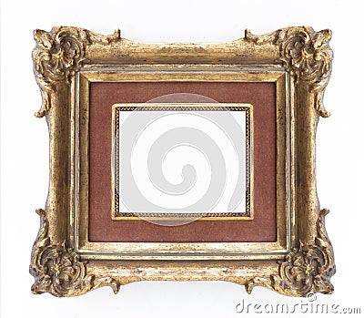 Decorative golden frame - ornate frame , classical Stock Photo