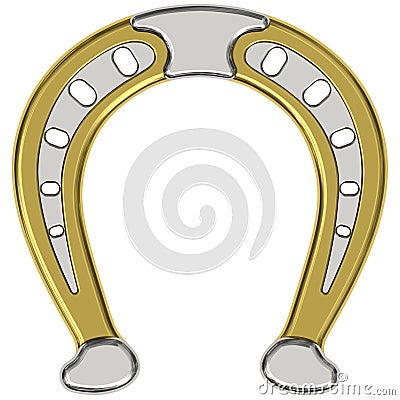 Decorative golden horseshoe Stock Photo