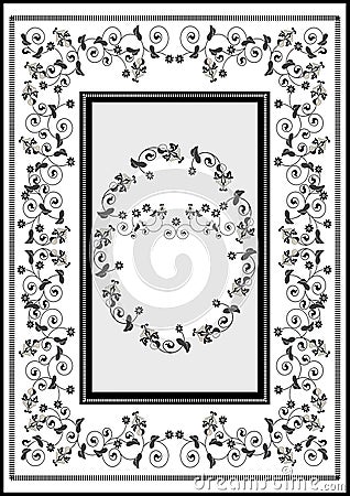Decorative graphic frame rug Vector Illustration