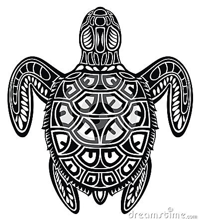 Decorative Graphic sea turtle Vector Illustration