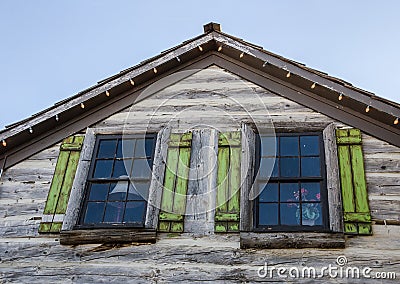 Decorative Green Shutters Stock Photo