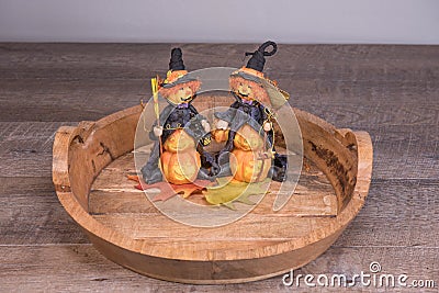 Decorative halloween witches preparing for the scary party Stock Photo