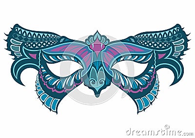 Masks icon. Carnival dressing. Costume for masquerade. Fantasy orante face mask. Brazilian festival. Vector Illustration