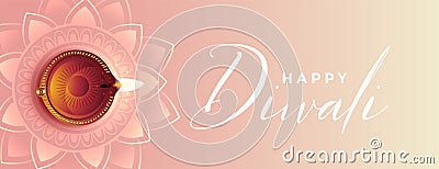 Decorative happy diwali beautiful banner design Vector Illustration