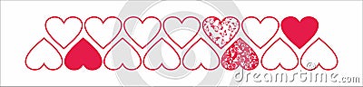 Decorative heart line pattern Vector Illustration