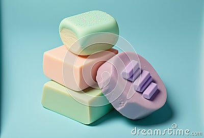 Decorative homemade hand soaps or shampoo bars Stock Photo