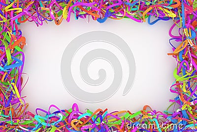 Decorative, illustrations CGI composition, string backdrop virtual paper frame, for design texture background. 3D render. Stock Photo