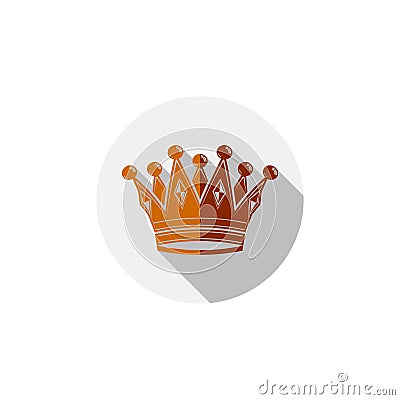 Decorative imperial 3d icon isolated on white. Golden king crown Vector Illustration