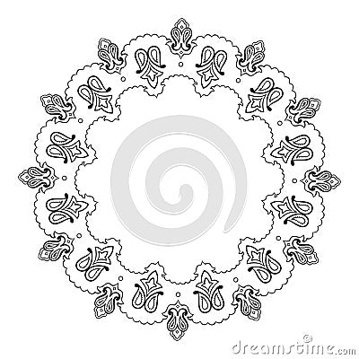 Decorative Indian round lace ornate mandala vector Vector Illustration