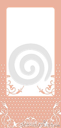 Decorative invitation pink tender card Vector Illustration