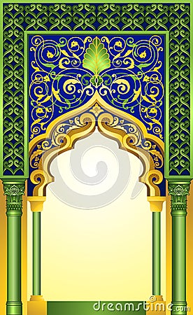 Decorative islamic arch design ideal for poster, brochure, greeting cards and banners Vector Illustration