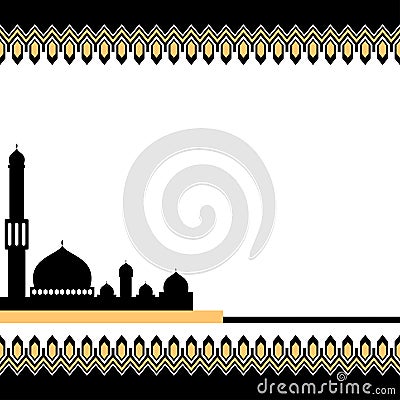 Decorative Islamic banner in black and gold color Vector Illustration