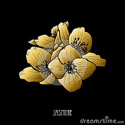 Golden floral decoration Vector Illustration