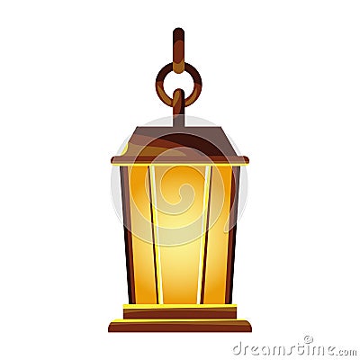 Decorative lamp kerosene hanging icon Vector Illustration