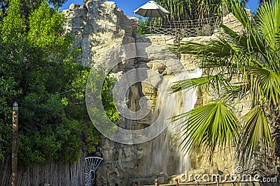 Decorative large waterfall Stock Photo