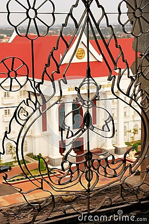 Decorative lattice on a window, Victory Gate Stock Photo