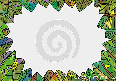 Decorative leaves frame for spring and autumn designs. Stock Photo