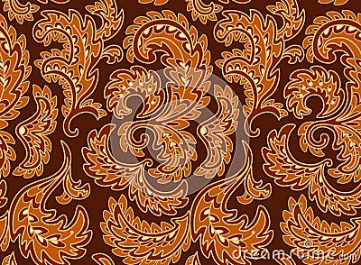 Decorative leaves seamless ornament Vector Illustration