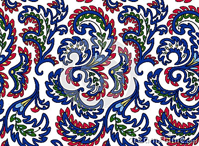 Decorative leaves seamless ornament Vector Illustration