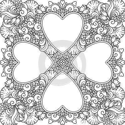 Decorative love composition with hearts Vector Illustration