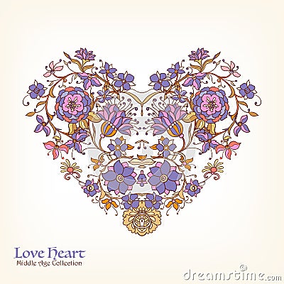 Decorative Love Heart Vector Illustration