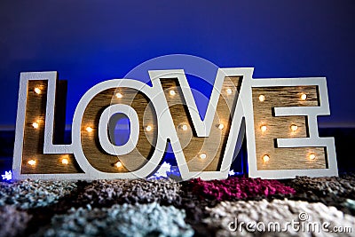 Decorative Love Lights Stock Photo